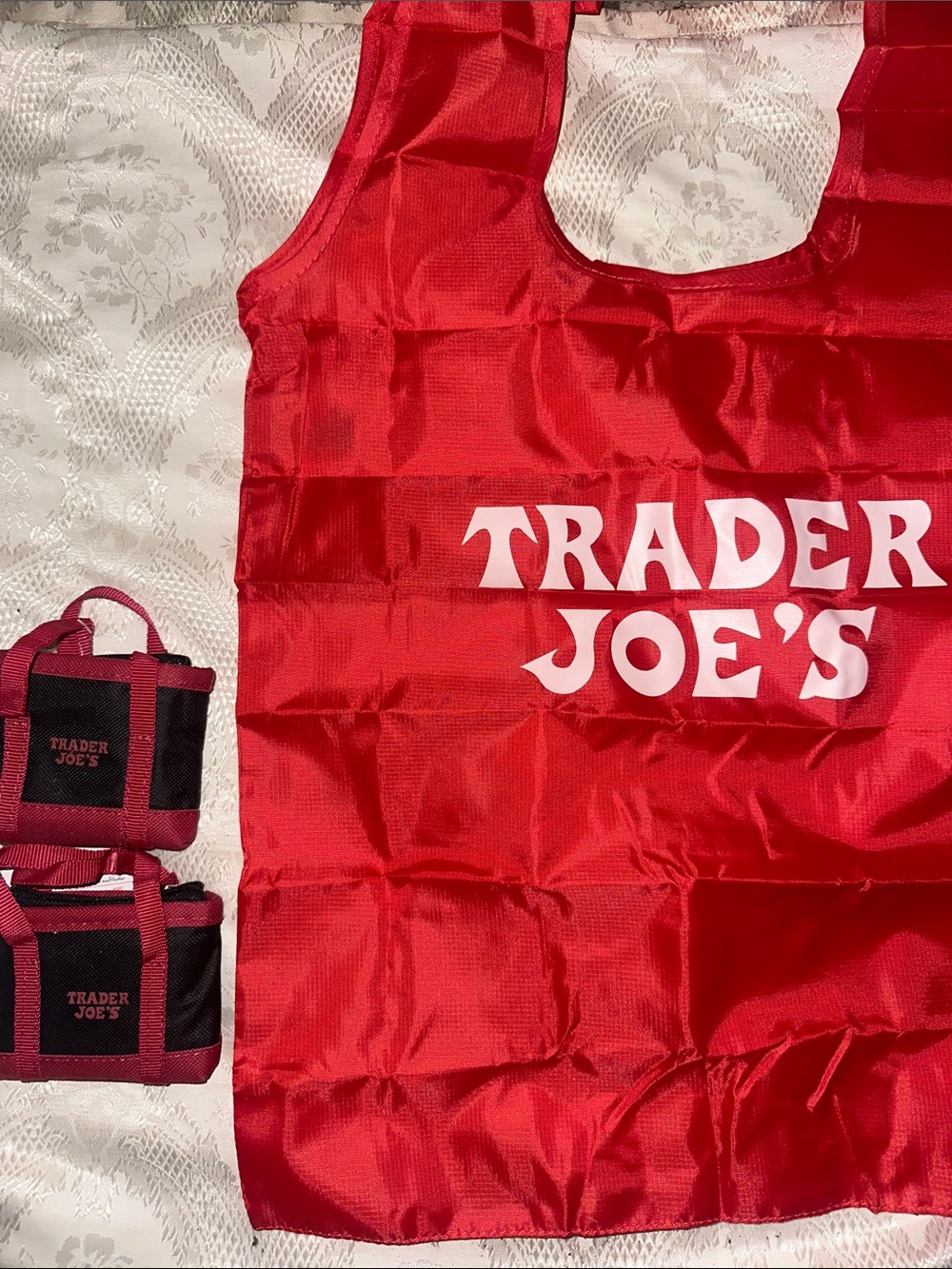 Red Trader Joe’s bag Both as is